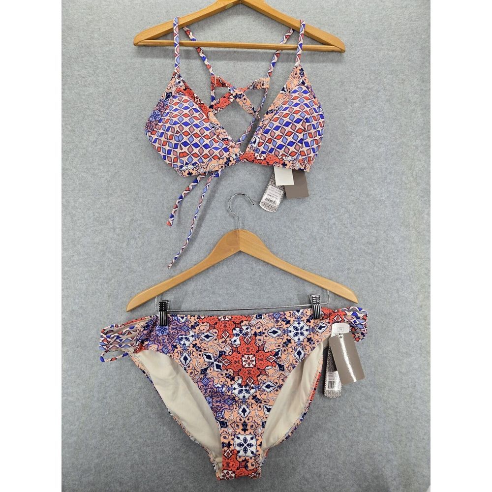Daisy Fuentes Pink Purple Bikini 2 Piece sz 16 XLarge, NWT Orig‎ $100